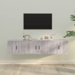 Berkfield Home 3 Piece TV Cabinet Set Grey Sonoma Engineered Wood - thumbnail 2