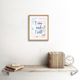 "Artery8 Wall Art Print Quote I Can & Will Affirmation 90s Framed in Beige - Size: W7"" x H9""" - thumbnail 2