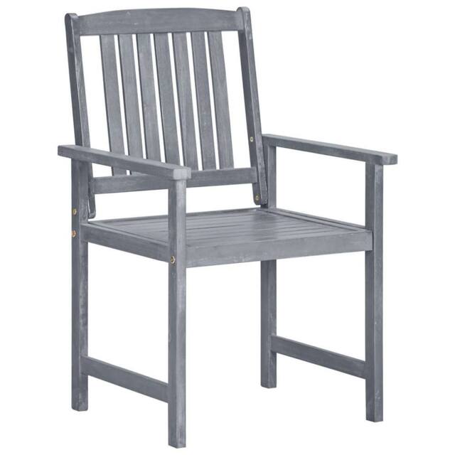 Berkfield Home Garden Chairs 8 pcs Solid Acacia Wood Grey - image 1