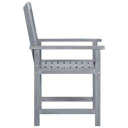 Berkfield Home Garden Chairs 8 pcs Solid Acacia Wood Grey - thumbnail 4