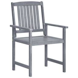 Berkfield Home Garden Chairs 8 pcs Solid Acacia Wood Grey - thumbnail 1