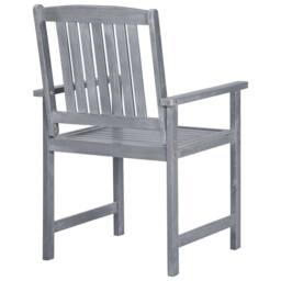 Berkfield Home Garden Chairs 8 pcs Solid Acacia Wood Grey - thumbnail 5