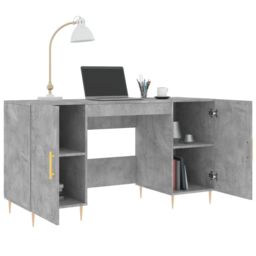 Berkfield Home Desk Concrete Grey 140x50x75 cm Engineered Wood - Size: 140 x 50 x 75 cm - thumbnail 4