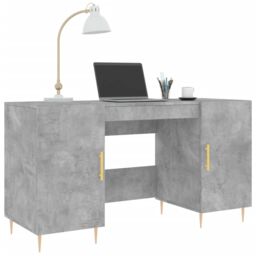 Berkfield Home Desk Concrete Grey 140x50x75 cm Engineered Wood - Size: 140 x 50 x 75 cm - thumbnail 3