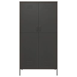Berkfield Home Wardrobe Anthracite 90x50x180 cm Steel in Black - Size: 90 x 50 x 180 cm - thumbnail 3