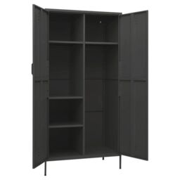 Berkfield Home Wardrobe Anthracite 90x50x180 cm Steel in Black - Size: 90 x 50 x 180 cm - thumbnail 6