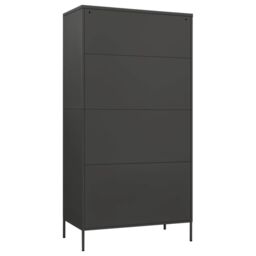 Berkfield Home Wardrobe Anthracite 90x50x180 cm Steel in Black - Size: 90 x 50 x 180 cm - thumbnail 5