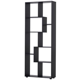 HOMCOM 7-Tier Bookshelf w/ Melamine Surface Foot Pads Anti-Tipping for Home in Black - thumbnail 2