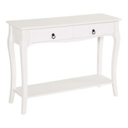 HOMCOM Console Table Dressing Desk Stunning Kitchen Hall 2 Drawers in White - thumbnail 2