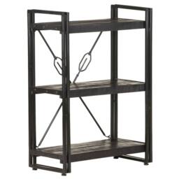 Berkfield Home 3-Tier Bookcase Black 60x30x80 cm Solid Mango Wood - Size: 60 x 30 x 80 cm - thumbnail 1