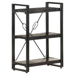 Berkfield Home 3-Tier Bookcase Black 60x30x80 cm Solid Mango Wood - Size: 60 x 30 x 80 cm - thumbnail 6