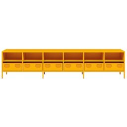 Berkfield Home TV Cabinet Mustard Yellow 202x39x43.5 cm Cold-rolled Steel - thumbnail 5