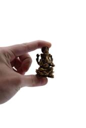 KDMD Brass Miniature Ganesha Statue - 49mm, 52g, Handcrafted Indian Art in Bronze - thumbnail 3