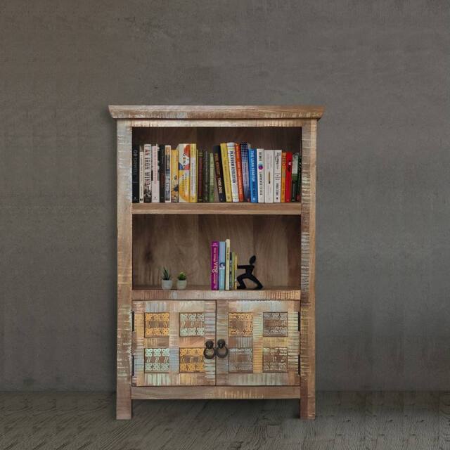 Jaipur Furniture Ltd Aravali 2 Door Small Bookcase - Mango Wood - L35 x W85 x H123 cm in Brown - image 1