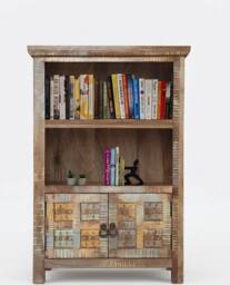 Jaipur Furniture Ltd Aravali 2 Door Small Bookcase - Mango Wood - L35 x W85 x H123 cm in Brown - thumbnail 2