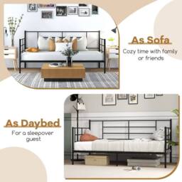 Kelvenix 2-in-1 Sofa Bed Single Size Daybed in Black - thumbnail 5