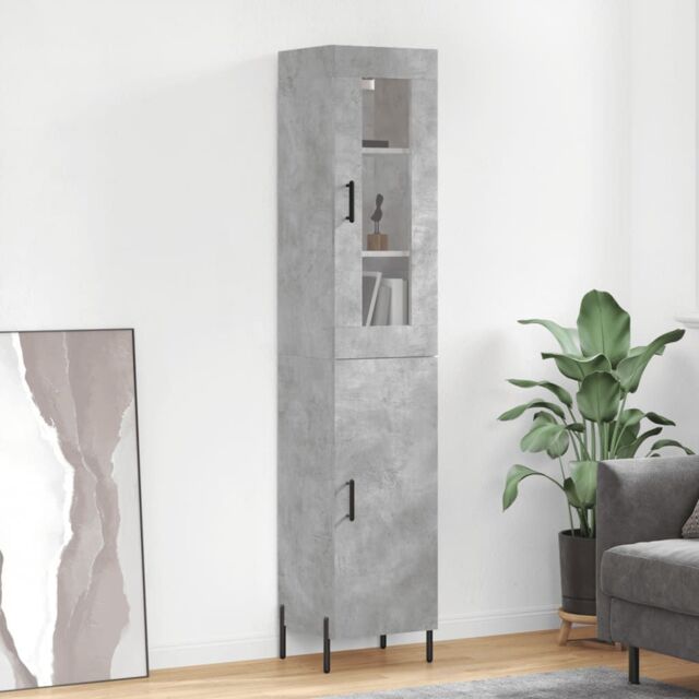 Berkfield Home Highboard Concrete Grey 34.5x34x180 cm Engineered Wood - image 1