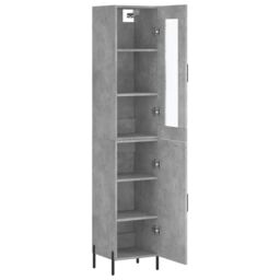 Berkfield Home Highboard Concrete Grey 34.5x34x180 cm Engineered Wood - thumbnail 4