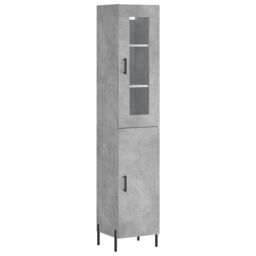 Berkfield Home Highboard Concrete Grey 34.5x34x180 cm Engineered Wood - thumbnail 2