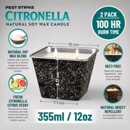 volila Citronella Candle 355ml Scented Candle Outdoor & Indoor in Black - Size: 2 Pack - thumbnail 2