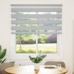Berkfield Home Elegant Zebra Blind Light Grey 130x100 cm Fabric Width 125.9 cm P - thumbnail 3