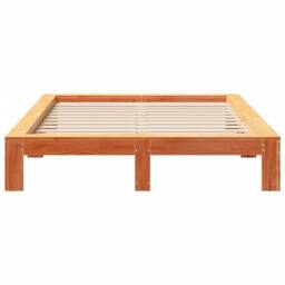 Berkfield Home Bed Frame without Mattress Wax Brown 140x200 cm Solid Wood Pine - thumbnail 4