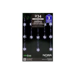 Voltico Snowflake Curtain Lights 234 White LED 0.9x1.2m in Cool White - Size: 10m - thumbnail 3