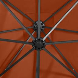 Berkfield Home Cantilever Umbrella with Pole & LED Lights Terracotta 250 cm - thumbnail 8