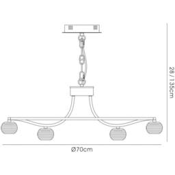 Netlighting Polana Pendant Round 12 Light G4 Polished Chrome NOT LEDCFL Compatible in Grey - thumbnail 3