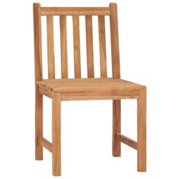 Berkfield Home 5 Piece Garden Dining Set Solid Teak Wood in Brown - thumbnail 4