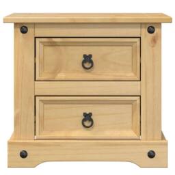 Berkfield Home Beautiful Bedside Cabinet Corona 53x39x50 cm Solid Wood Pine in Light Brown - Size: 53 x 39 x 50 cm - thumbnail 4