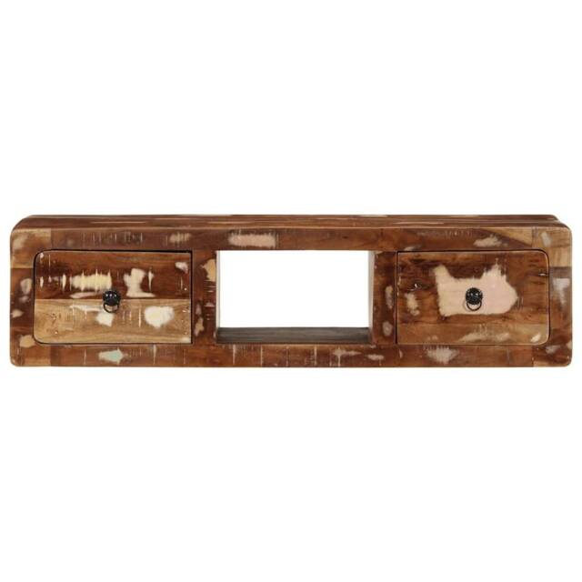 Berkfield Home Wall-mounted TV Cabinet 100x32x25 cm Solid Wood Reclaimed in Brown - Size: 100 x 32 x 25 cm - image 1