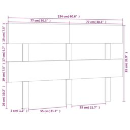 Berkfield Home Bed Headboard 154x3x81 cm Solid Wood Pine in Brown - Size: 154 x 3 x 81 cm - thumbnail 6