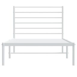 Berkfield Home Metal Bed Frame with Headboard White 107x203 cm - thumbnail 6