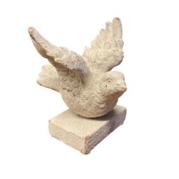 Minster Decorative Garden Bird Ornament - Resin - L9 x W9 x H10 cm in Cream - Size: 1 Pack