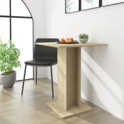 Berkfield Home Bistro Table Sonoma Oak 60x60x75 cm Engineered Wood in Brown - Size: 60 x 60 x 75 cm - thumbnail 1