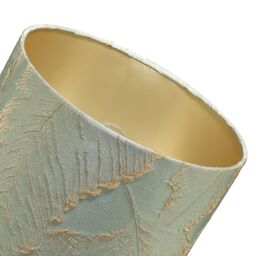 Happy Homewares Dusty Silver Jacquard Cotton Lamp Shade with Gold Leaf Foil Leaves - Size: 10 inches - thumbnail 3