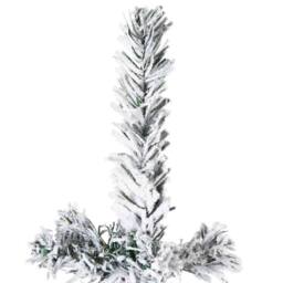 Berkfield Home Slim Artificial Half Christmas Tree with Flocked Snow 150 cm in Green - thumbnail 5