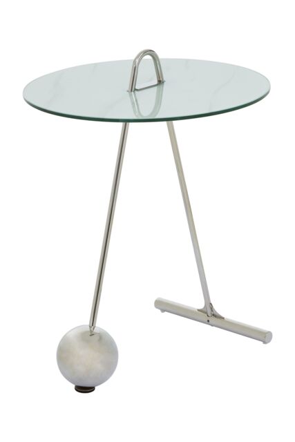 Orsina Stylish Design End Table, Easily Maintained Semi Circle Design Side Table, Versatile Modern Side Table in Silver - image 1