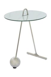 Orsina Stylish Design End Table, Easily Maintained Semi Circle Design Side Table, Versatile Modern Side Table in Silver - thumbnail 6