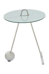 Orsina Stylish Design End Table, Easily Maintained Semi Circle Design Side Table, Versatile Modern Side Table in Silver - thumbnail 3