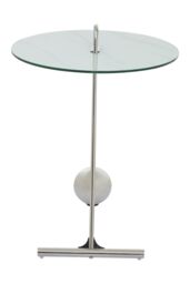 Orsina Stylish Design End Table, Easily Maintained Semi Circle Design Side Table, Versatile Modern Side Table in Silver - thumbnail 4