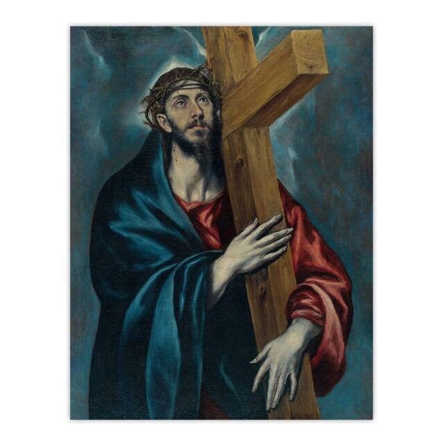 "Artery8 Jesus Christ Carrying The Cross El Greco Wall Art Poster Print - Size: W12"" x H16""" - image 1