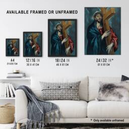 "Artery8 Jesus Christ Carrying The Cross El Greco Wall Art Poster Print - Size: W12"" x H16""" - thumbnail 3