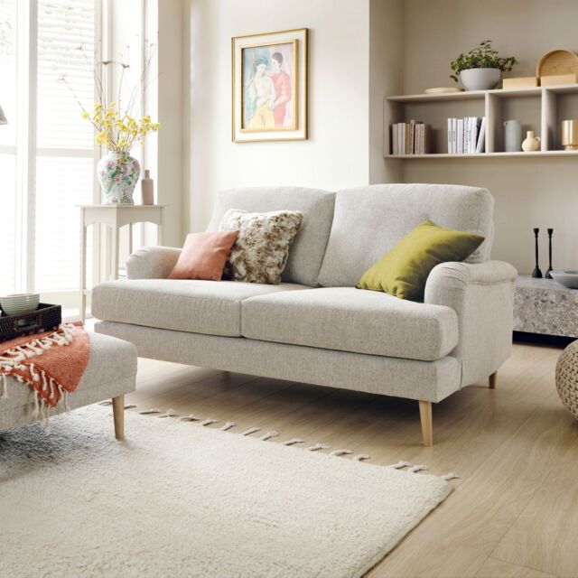 Abakus Direct Harper 2-Seater Sofa - Durable & Easy Clean Upholstery in Cream - image 1