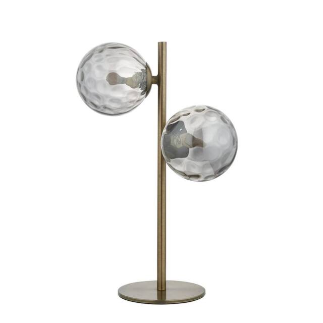 First Choice Lighting Becksley - Antique Brass 41cm Table Lamp with Glass Globe Shades in Bronze - image 1