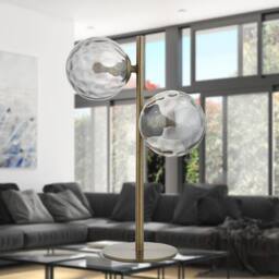 First Choice Lighting Becksley - Antique Brass 41cm Table Lamp with Glass Globe Shades in Bronze - thumbnail 5