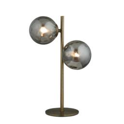 First Choice Lighting Becksley - Antique Brass 41cm Table Lamp with Glass Globe Shades in Bronze - thumbnail 2