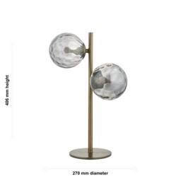 First Choice Lighting Becksley - Antique Brass 41cm Table Lamp with Glass Globe Shades in Bronze - thumbnail 3