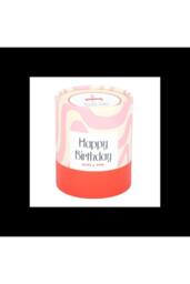 KDMD Happy Birthday Vanilla Cake Scented Candle with 35 Hour Burn in Baby Pink - thumbnail 4